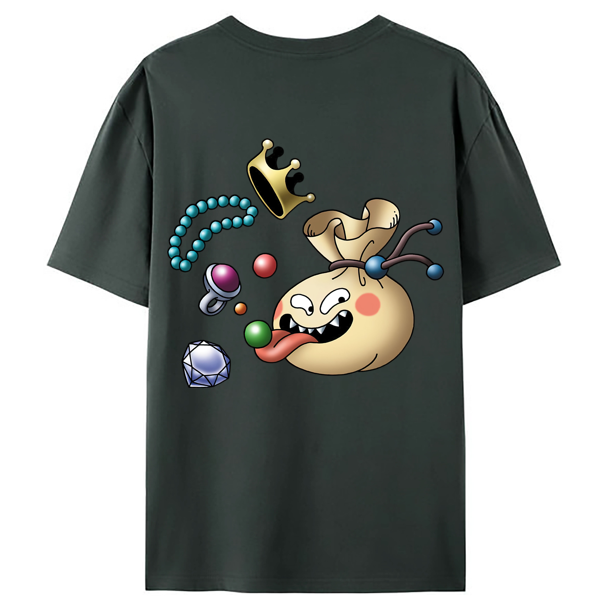 （画像用） ドラゴンクエスト Doragon Kuesuto Dragon Quest 綿100％ メンズ半袖Tシャツ（バックプリント） 通気性